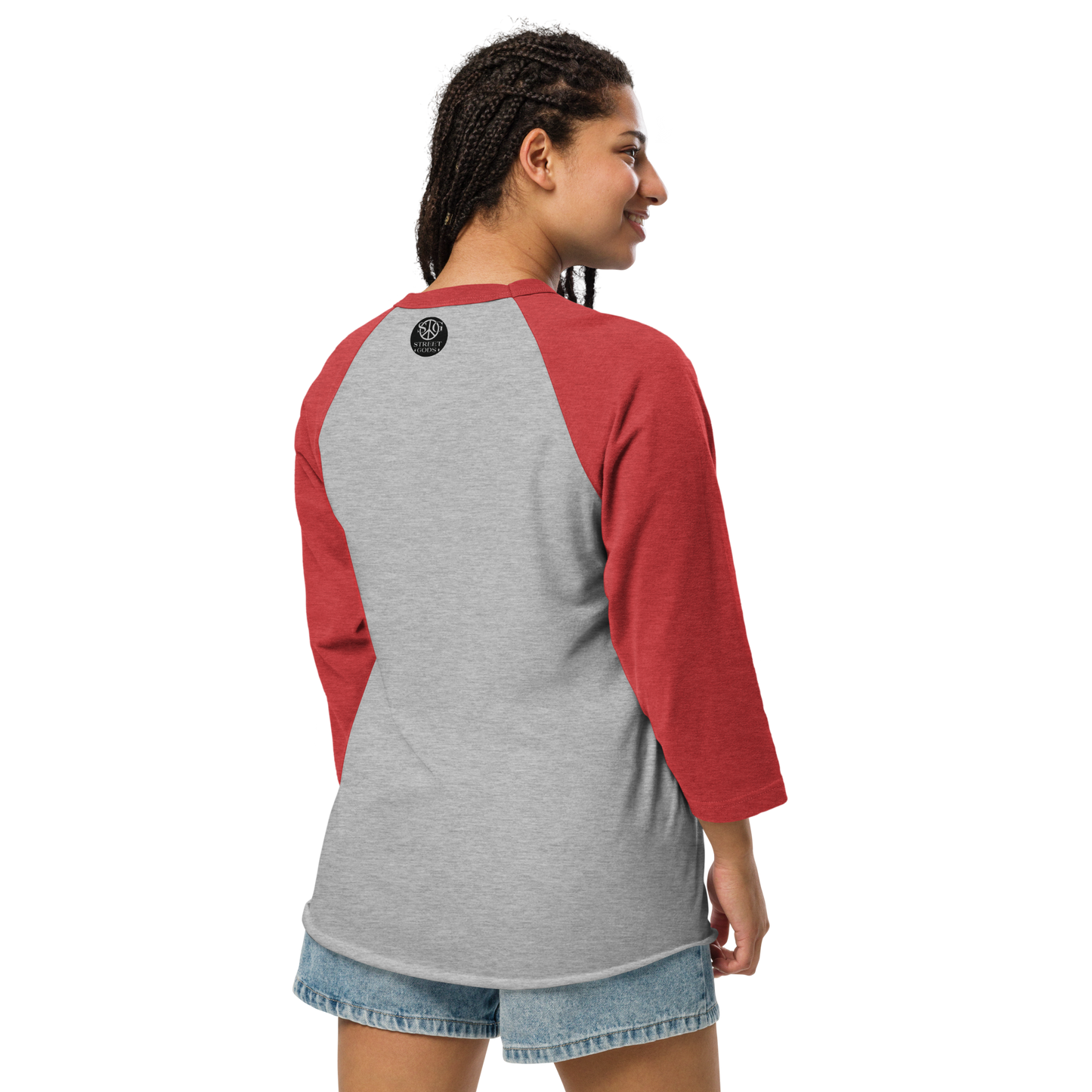 Unisex 3/4 sleeve raglan shirt.