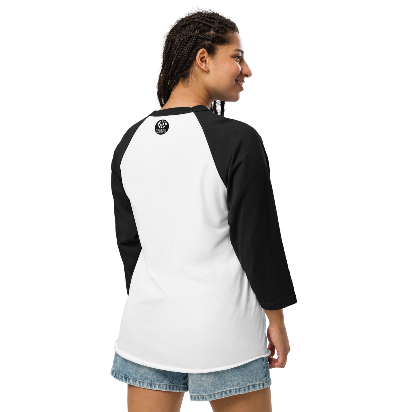 Unisex 3/4 sleeve raglan shirt.