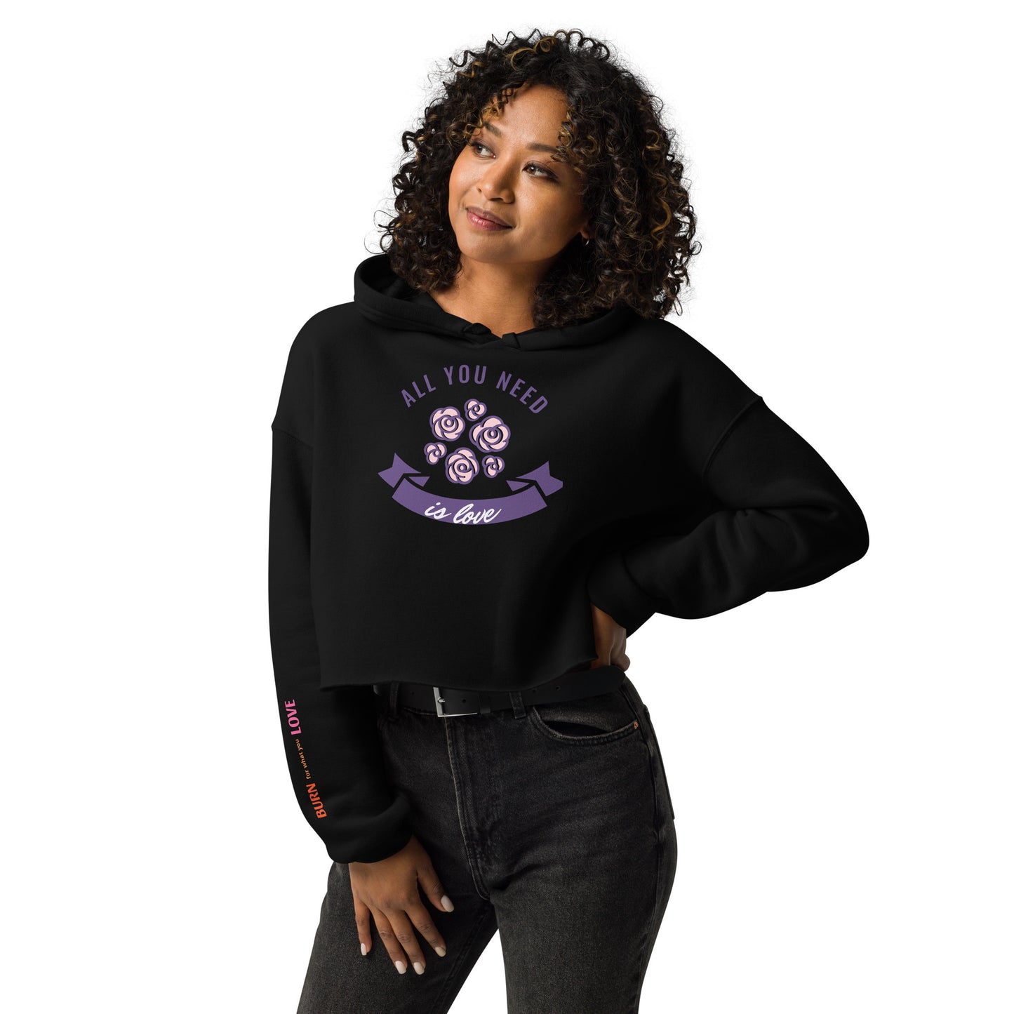 Positive Love Affirmation Women's Crop Hoodie