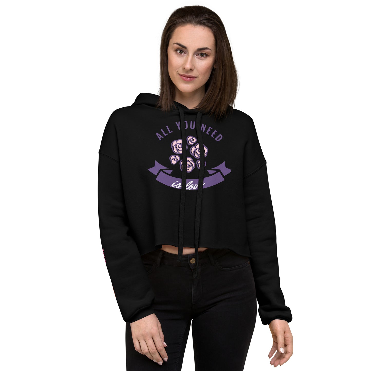 Positive Love Affirmation Women's Crop Hoodie