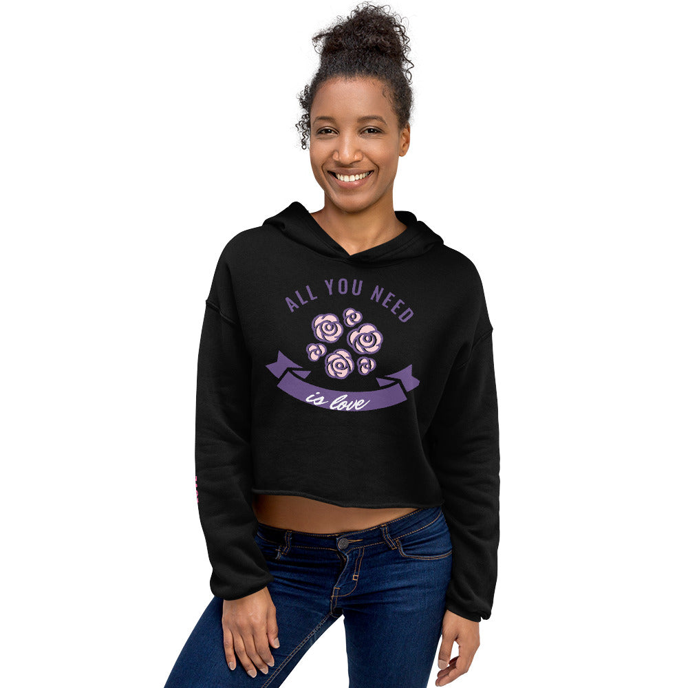 Positive Love Affirmation Women's Crop Hoodie