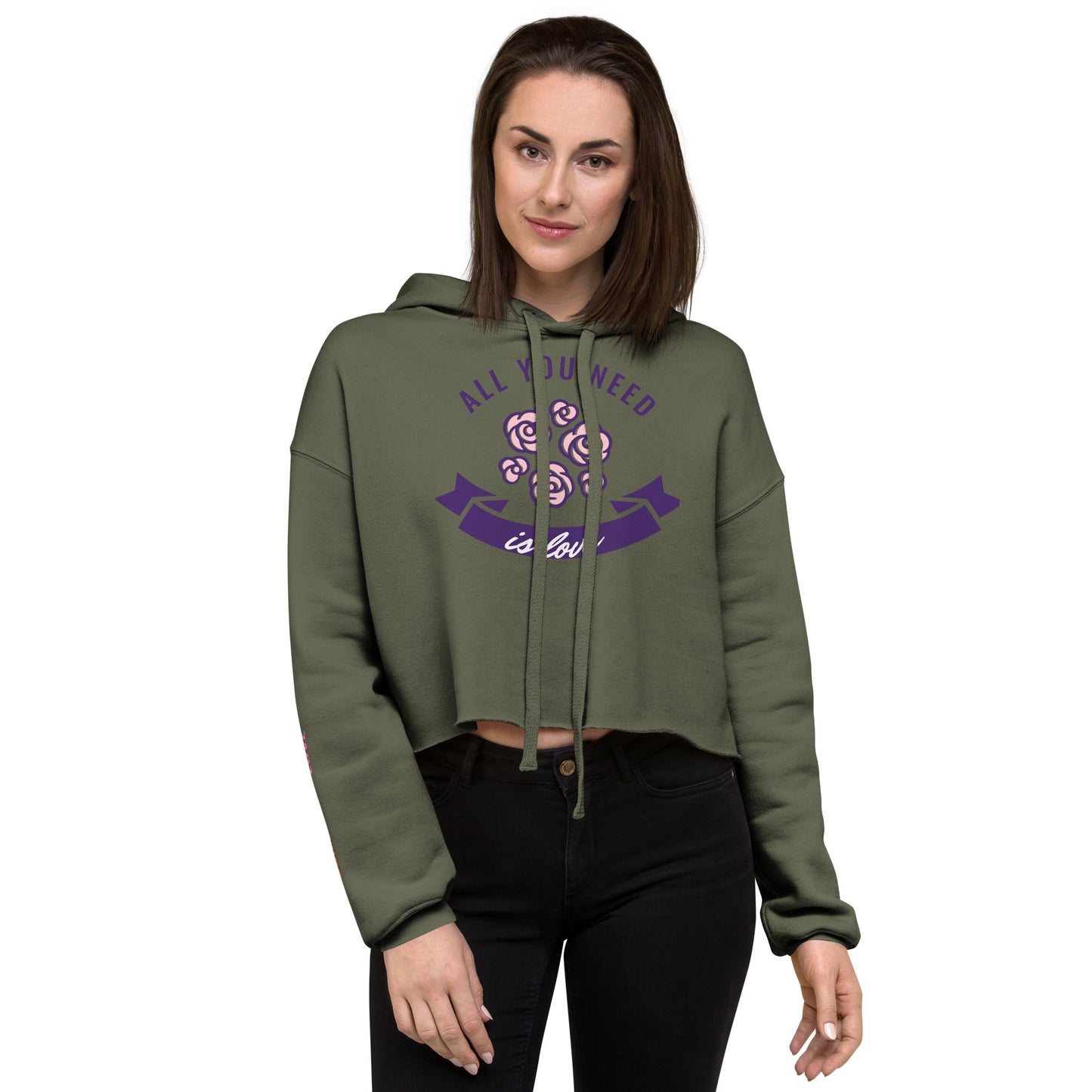 Positive Love Affirmation Women's Crop Hoodie