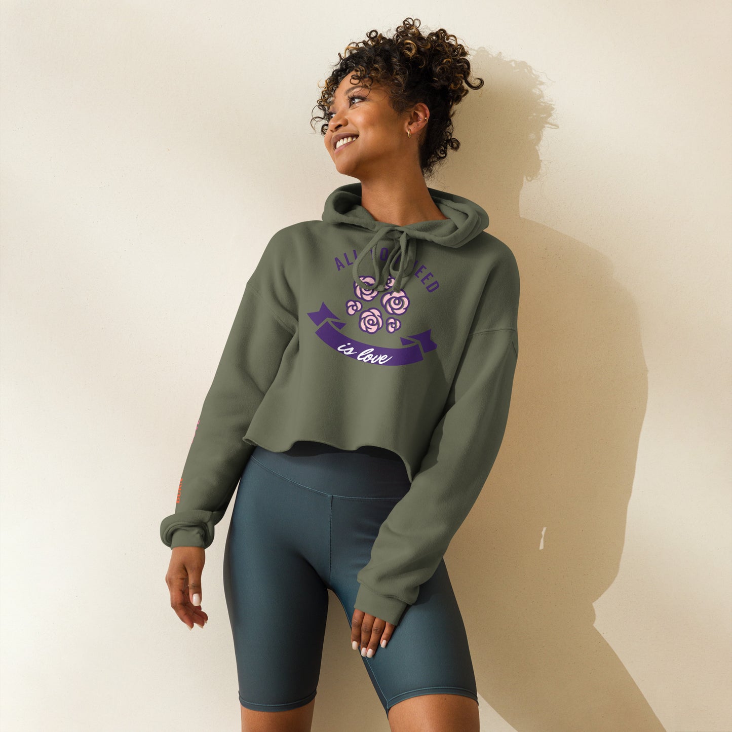 Positive Love Affirmation Women's Crop Hoodie