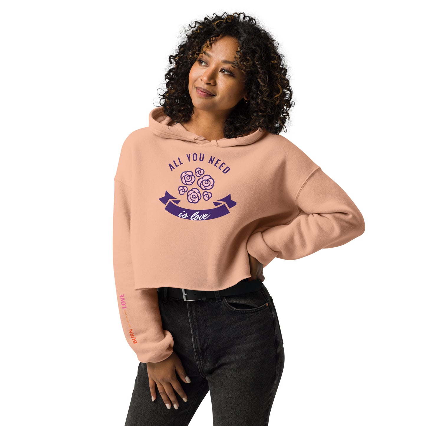 Positive Love Affirmation Women's Crop Hoodie