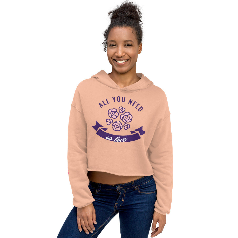 Positive Love Affirmation Women's Crop Hoodie