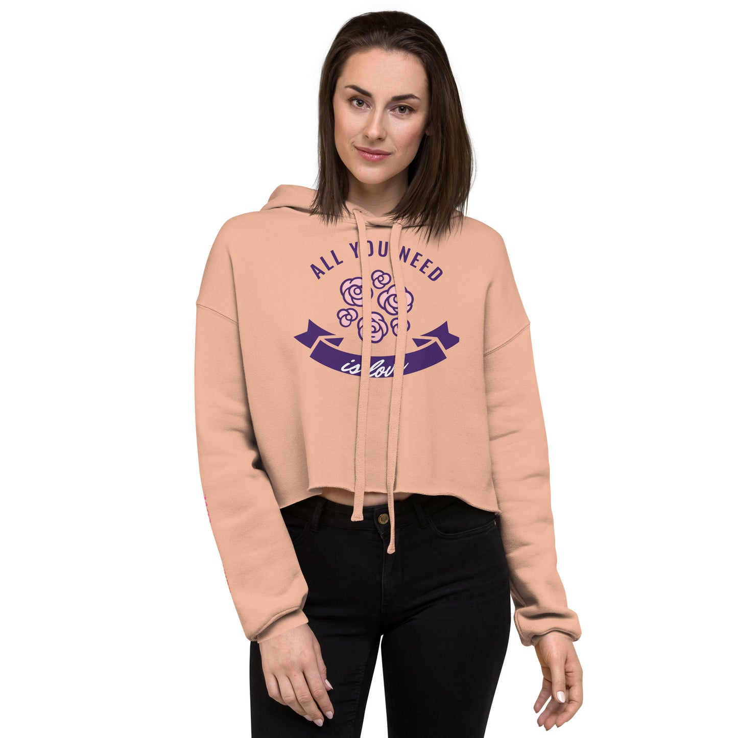 Positive Love Affirmation Women's Crop Hoodie