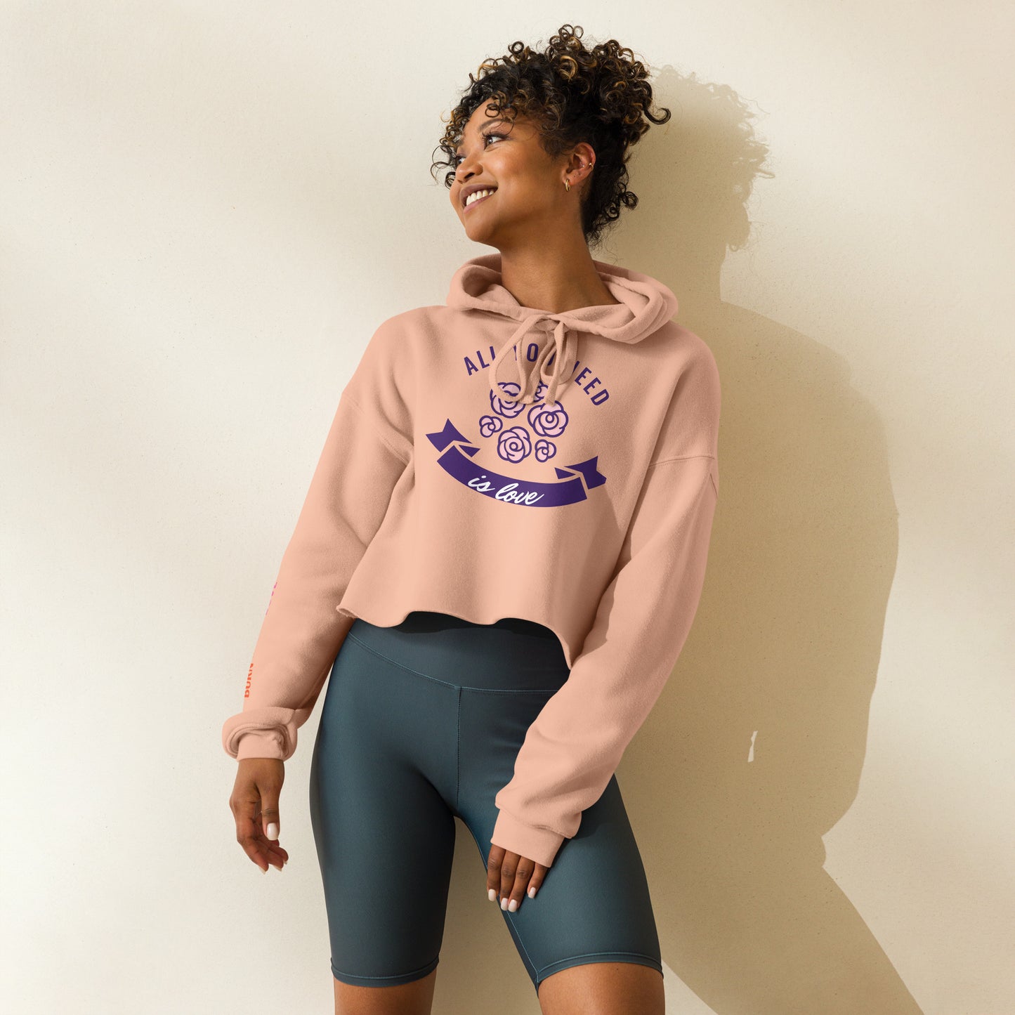 Positive Love Affirmation Women's Crop Hoodie