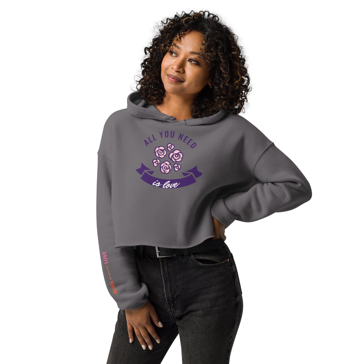 Positive Love Affirmation Women's Crop Hoodie