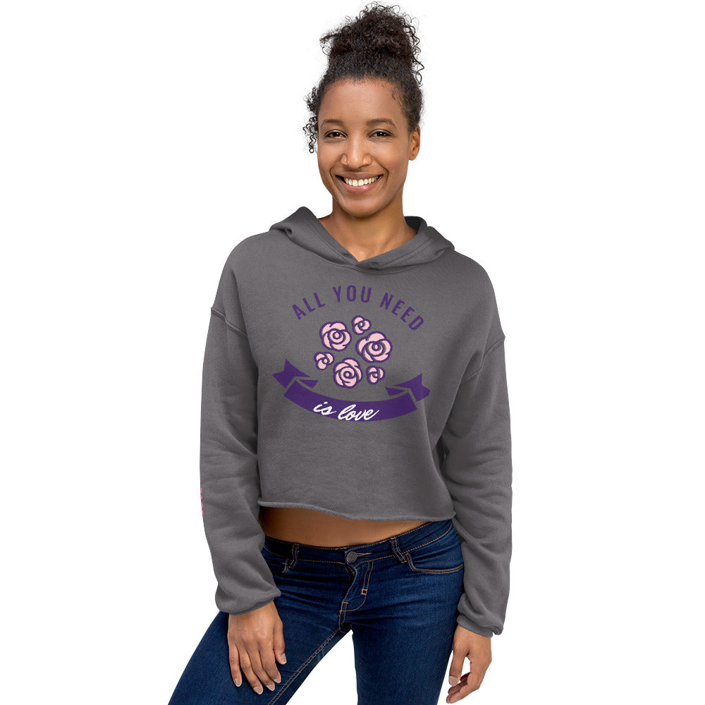 Positive Love Affirmation Women's Crop Hoodie